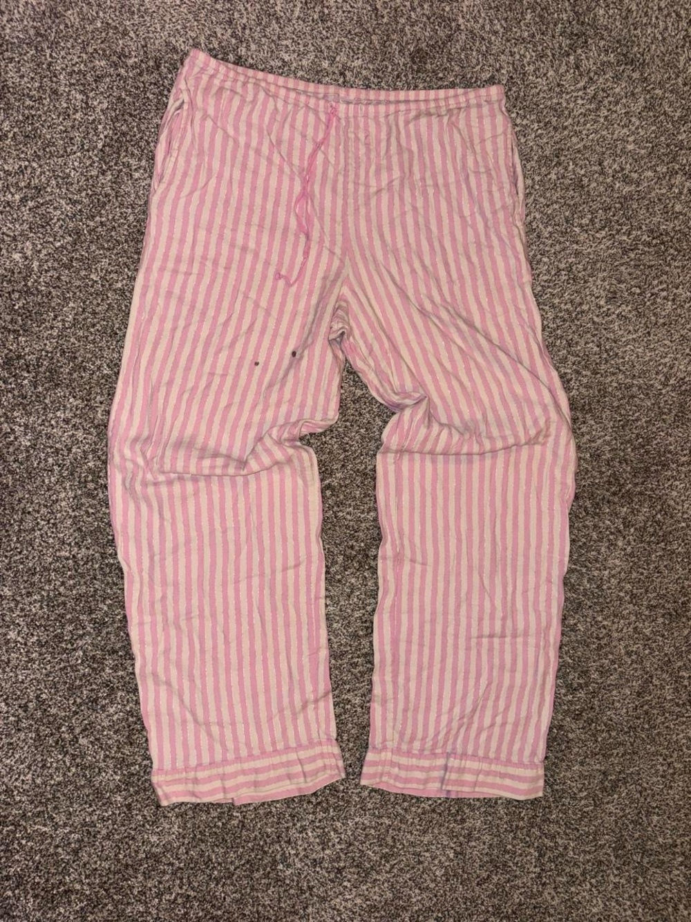 Victoria's Secret pink and white striped pajama pants